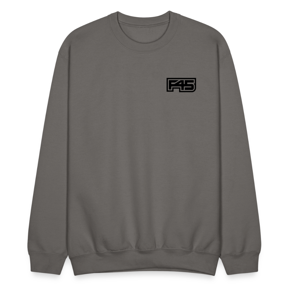 Unisex F45 Crewneck - Small Black Logo - asphalt gray