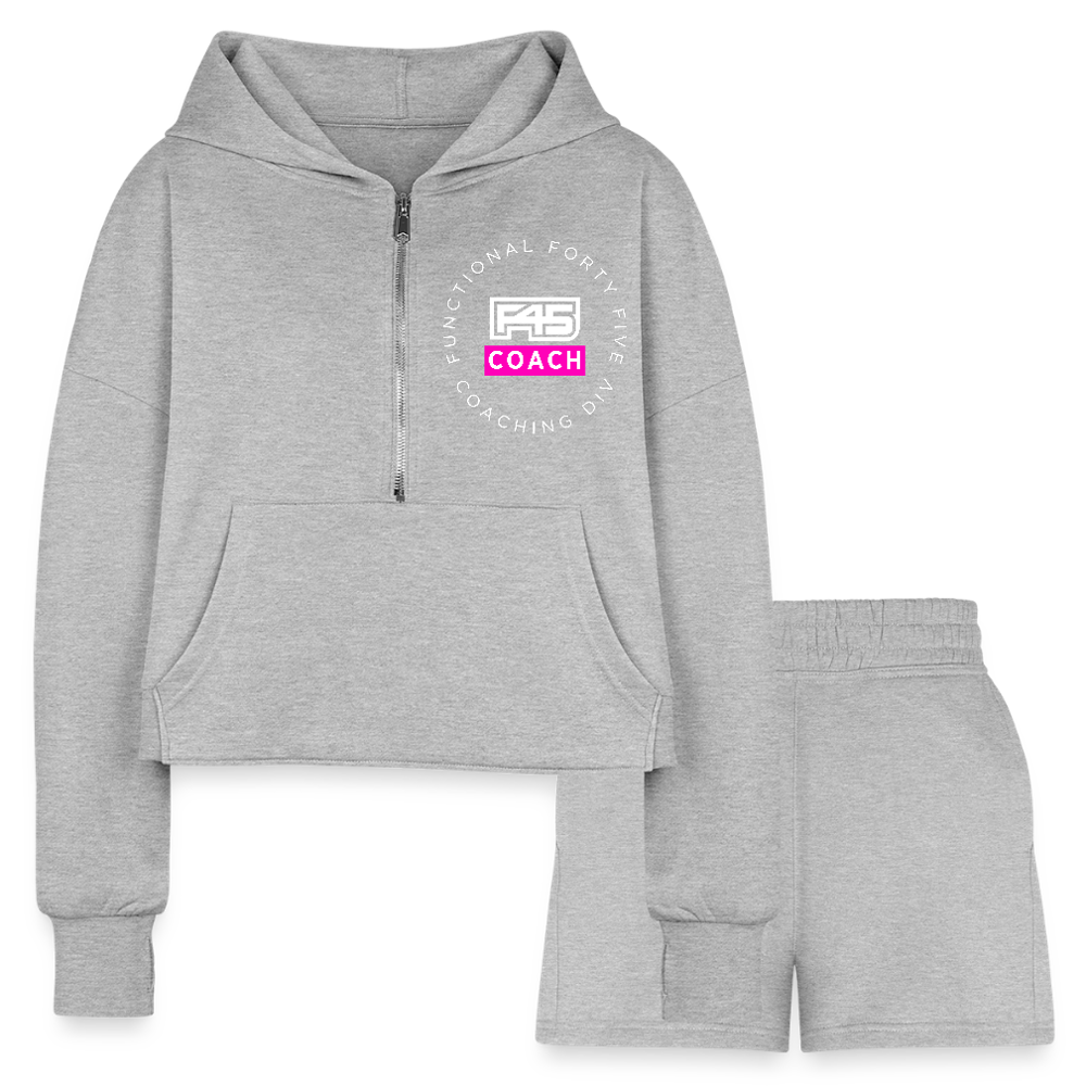 F45 Women’s Cropped Coach Set - heather gray