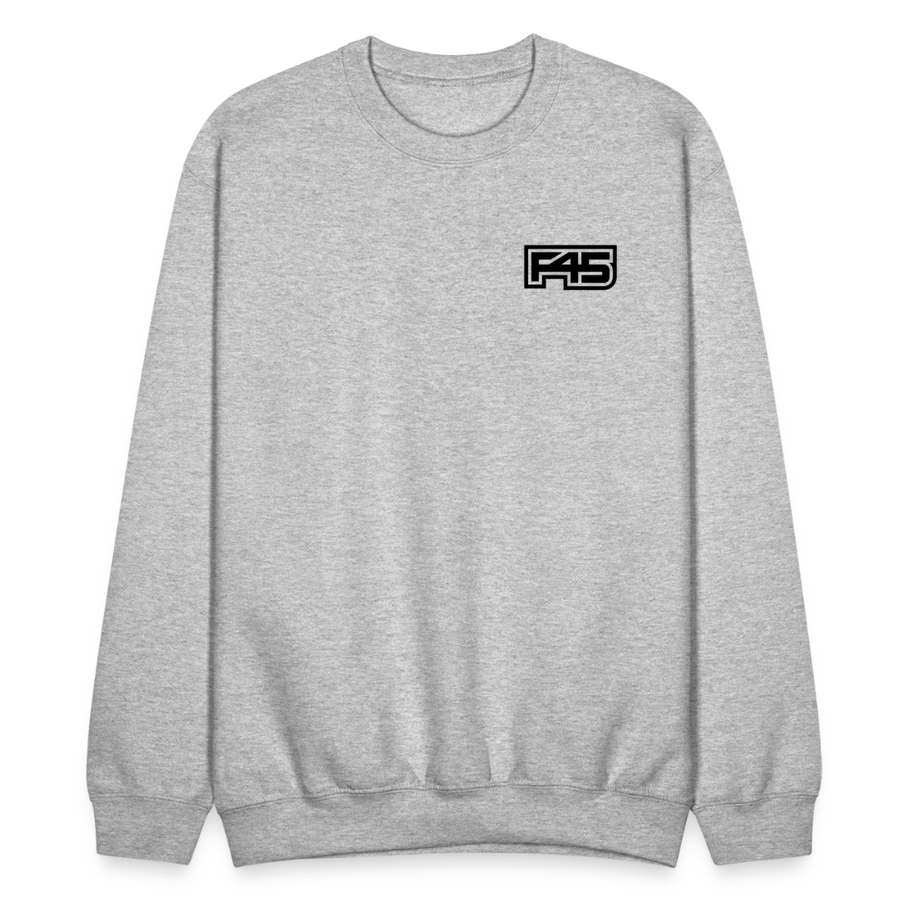 Unisex F45 Crewneck - Small Black Logo - heather gray