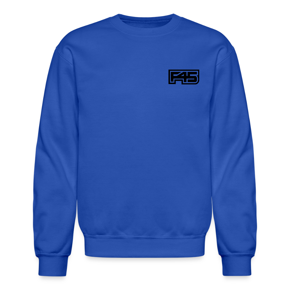 Unisex F45 Crewneck - Small Black Logo - royal blue