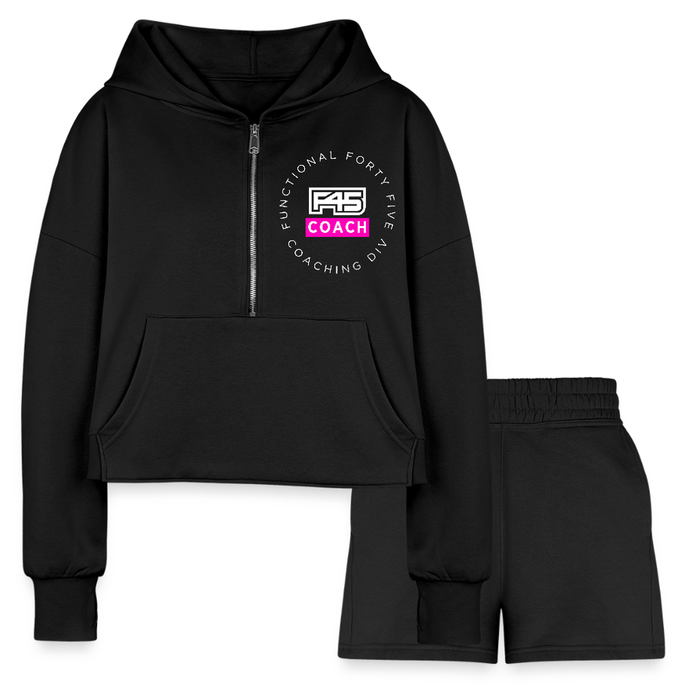 F45 Women’s Cropped Coach Set - black