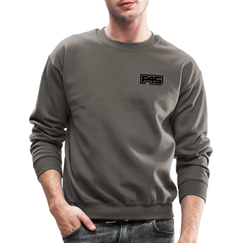 Unisex F45 Crewneck - Small Black Logo - asphalt gray