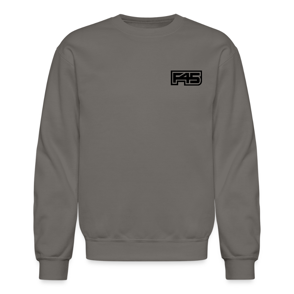 Unisex F45 Crewneck - Small Black Logo - asphalt gray