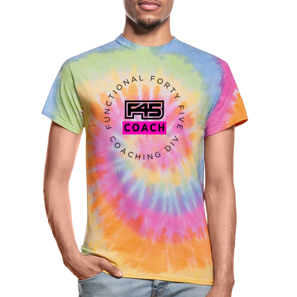 Unisex Tie Dye Coach T-Shirt (Pink logo) (5 colors) - rainbow
