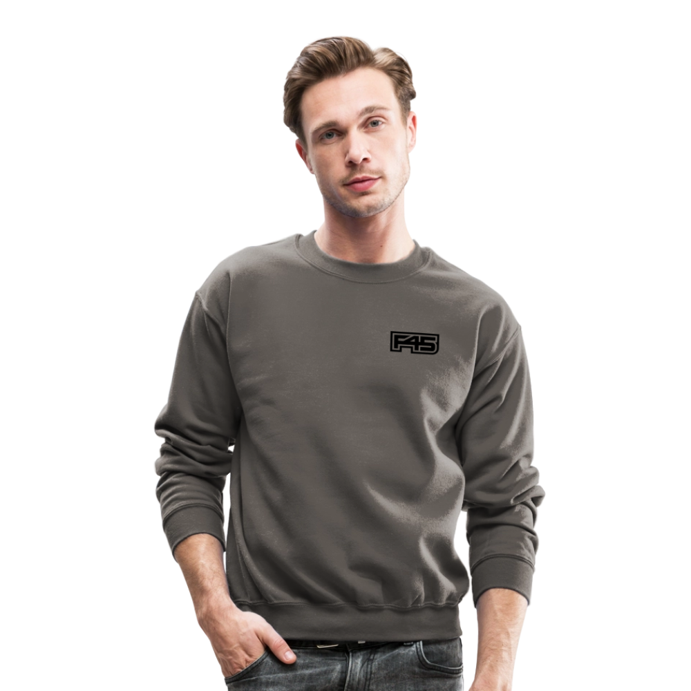 Unisex F45 Crewneck - Small Black Logo - asphalt gray