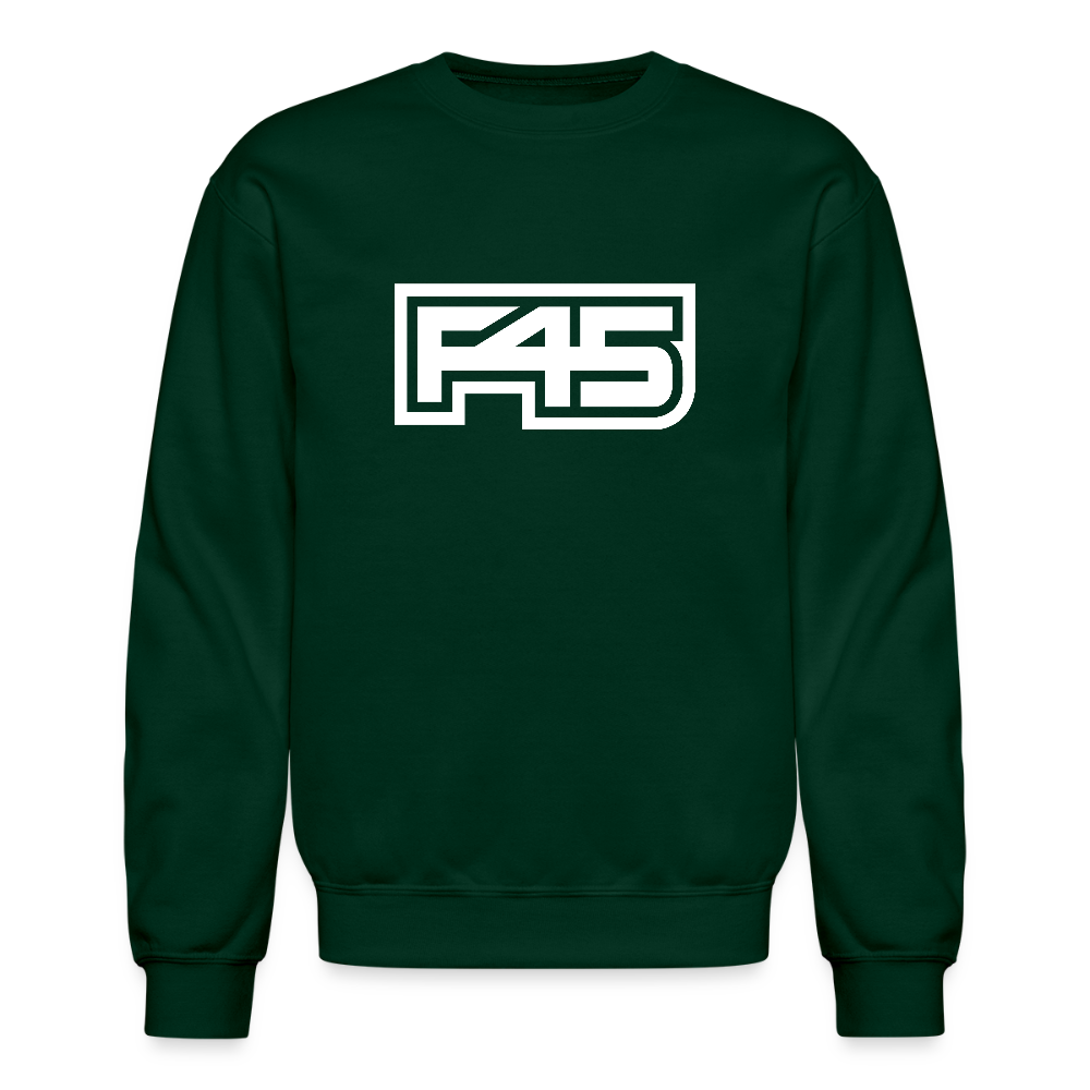 Unisex F45 Crewneck - White Logo - forest green