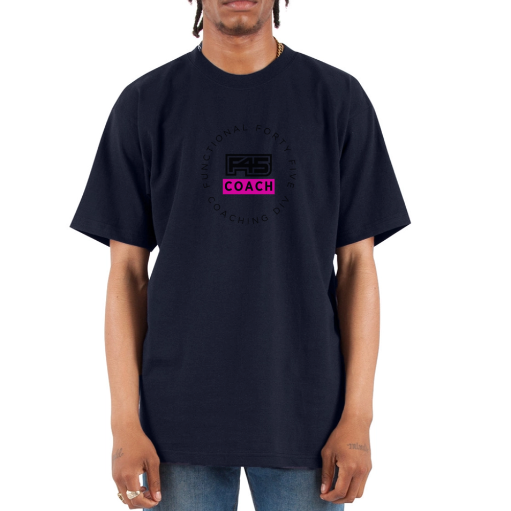 F45 Oversized Coach T-Shirt (Pink/Black) - navy