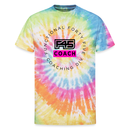 Unisex Tie Dye Coach T-Shirt (Pink logo) (5 colors) - rainbow