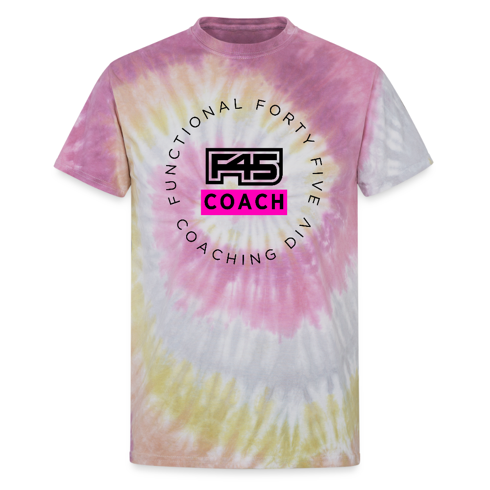Unisex Tie Dye Coach T-Shirt (Pink logo) (5 colors) - Desert Rose