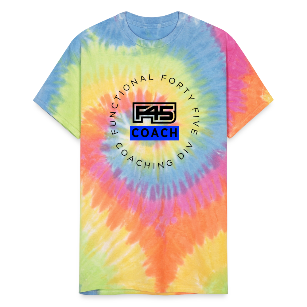 Unisex Tie Dye Coach T-Shirt (Blue logo) (5 colors) - rainbow