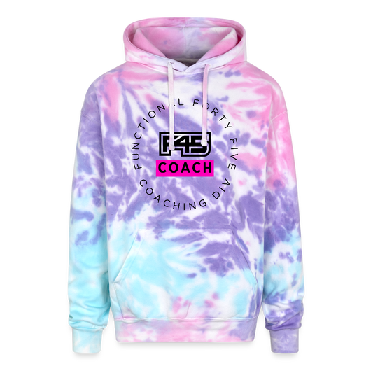 Unisex Tie Dye Coach Hoodie (Pink logo) - cotton candy