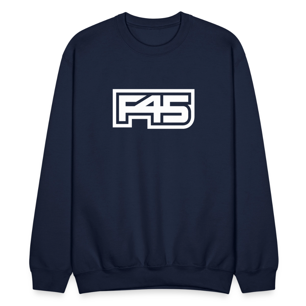 Unisex F45 Crewneck - White Logo - navy