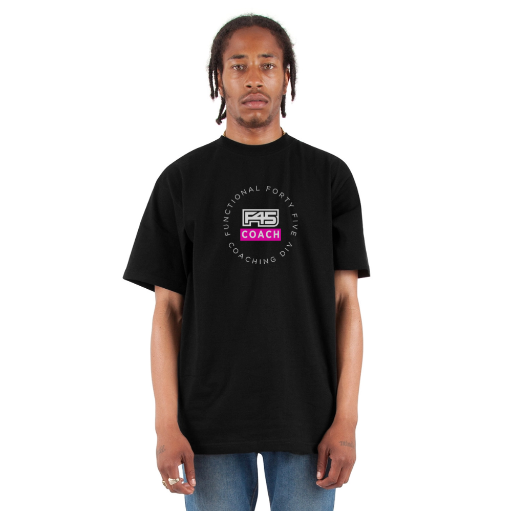 Unisex Oversized Coach T-Shirt (Pink) - black