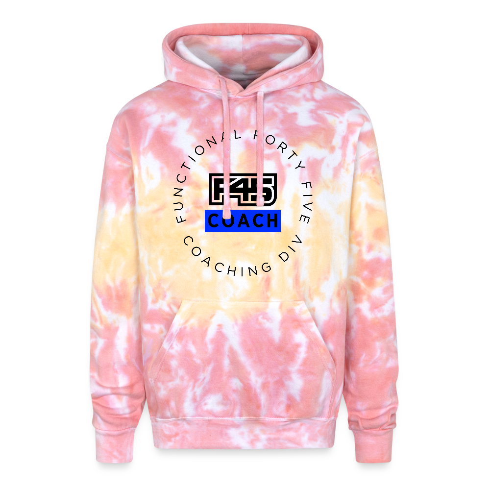 Unisex Tie Dye Coach Hoodie (Blue logo) - funnel cake