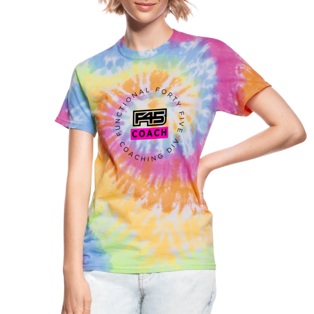 Unisex Tie Dye Coach T-Shirt (Pink logo) (5 colors) - rainbow
