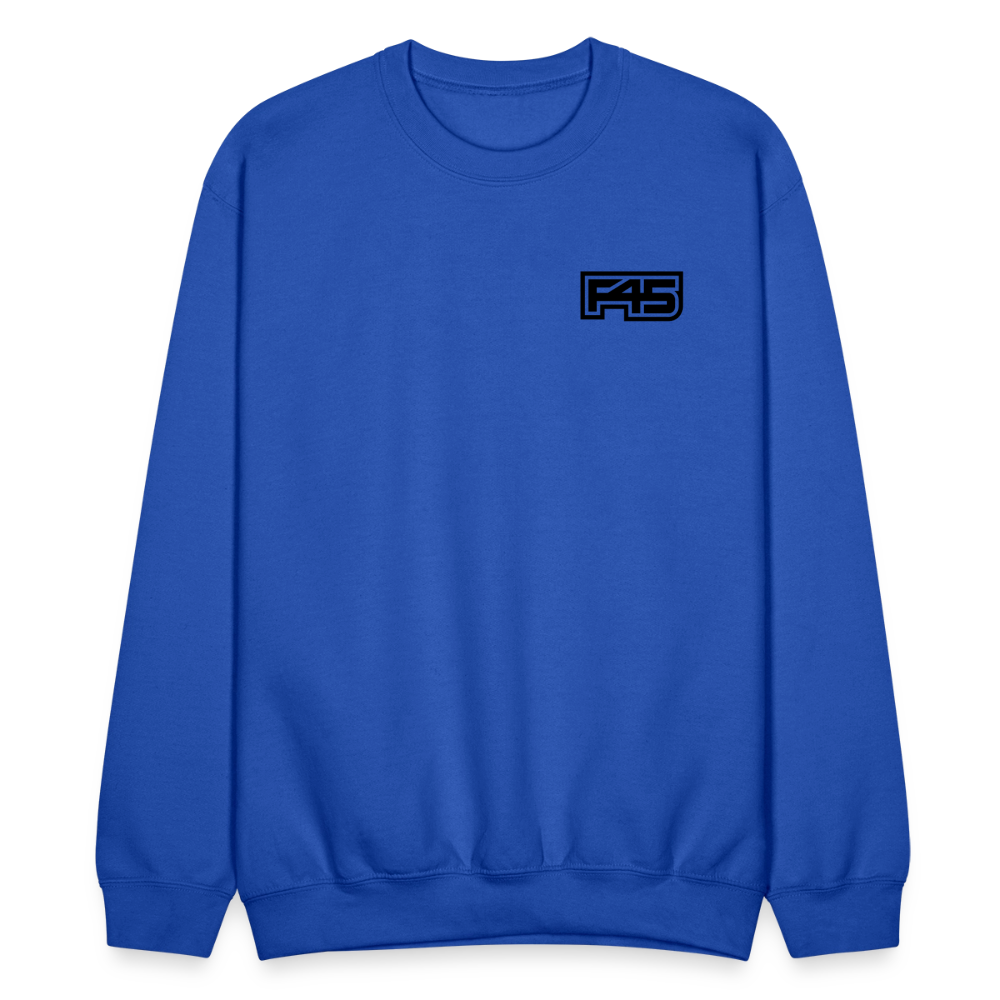 Unisex F45 Crewneck - Small Black Logo - royal blue