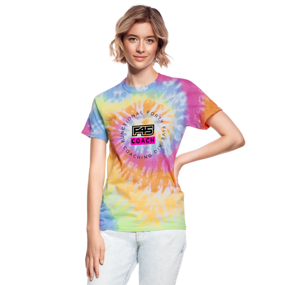 Unisex Tie Dye Coach T-Shirt (Pink logo) (5 colors) - rainbow