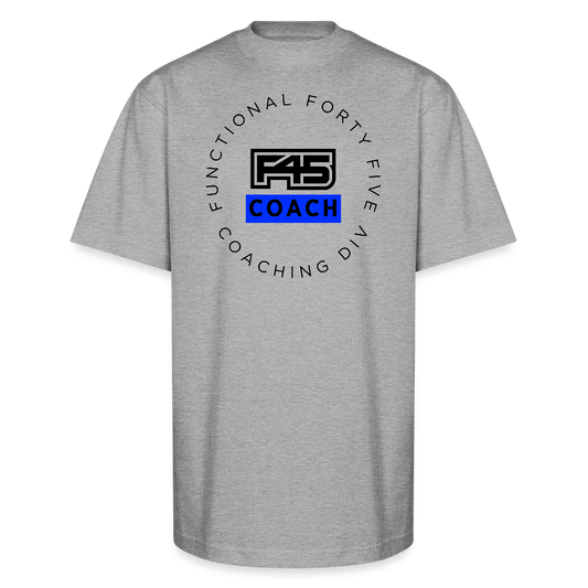 F45 Oversized Coach T-Shirt (Blue) - heather gray