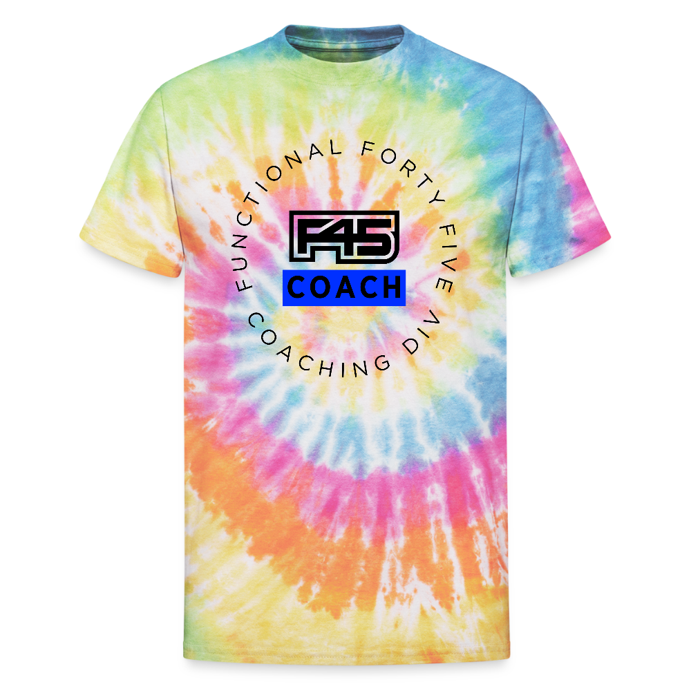 Unisex Tie Dye Coach T-Shirt (Blue logo) (5 colors) - rainbow