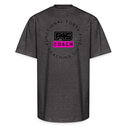 F45 Oversized Coach T-Shirt (Pink/Black) - charcoal grey