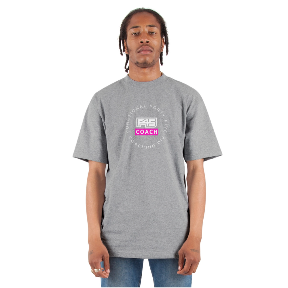 Unisex Oversized Coach T-Shirt (Pink) - heather gray