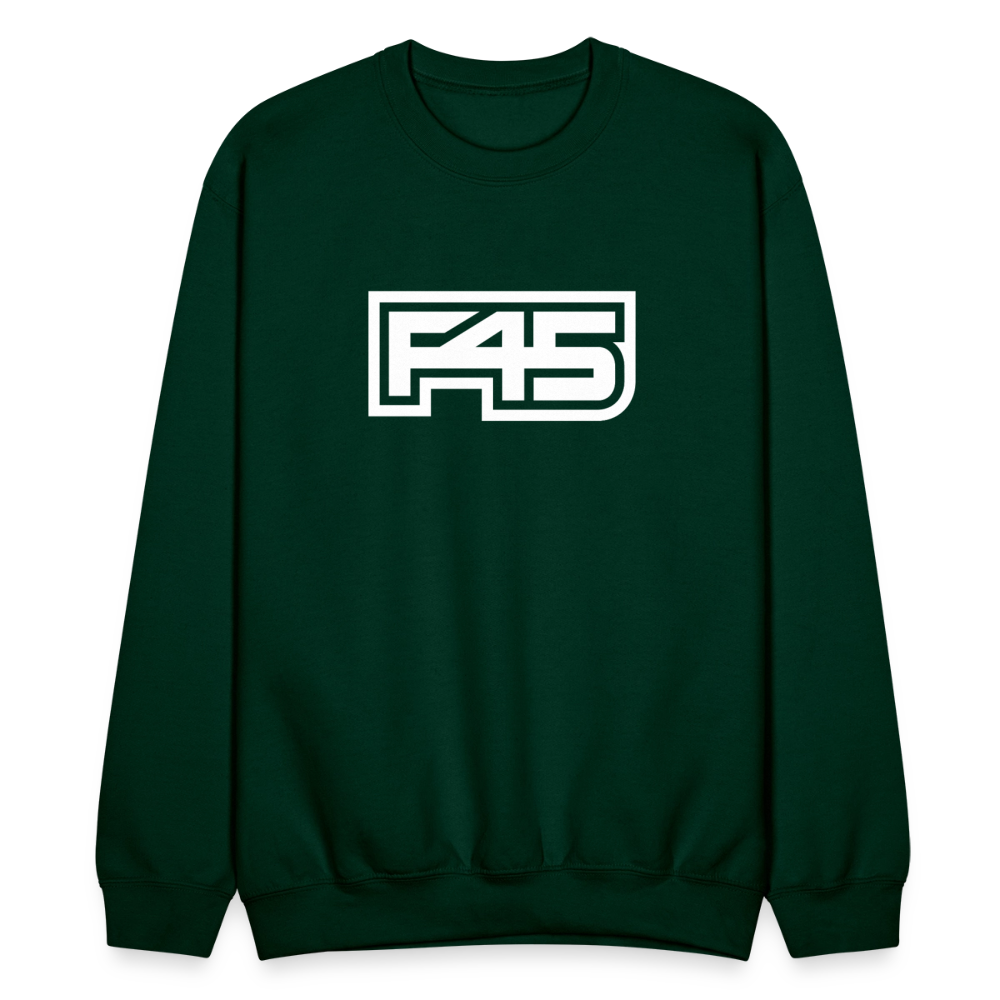 Unisex F45 Crewneck - White Logo - forest green