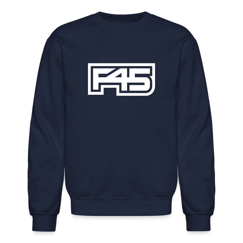 Unisex F45 Crewneck - White Logo - navy