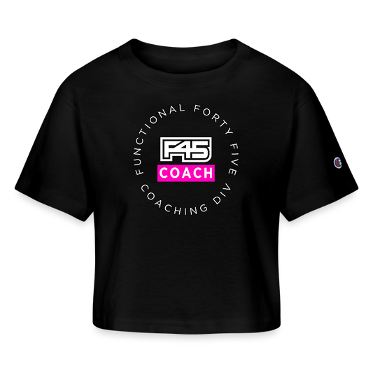 Women’s Coach Cropped T-Shirt (Pink) - black